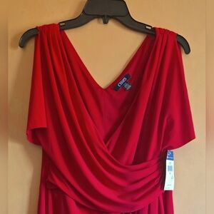Chaps Red Wrap Dress NWT